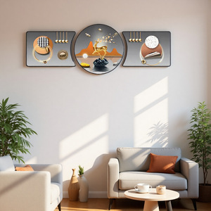 Peinture décorative murale triptyque <span class=keywords><strong>ShanYu</strong></span> pour salon, haut de gamme, moderne et simple, motif animal, nature morte imprimée, cadre en PVC doré - Product Image 4