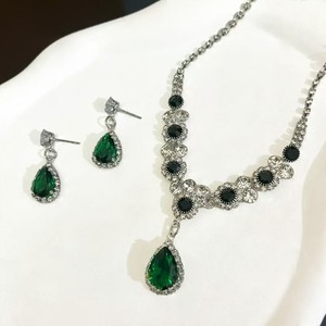 Ensemble collier et boucles d'oreilles en alliage cristal super brillant, style punk, bijoux de mariée, accessoires pour robe de mariée, soirée - Product Image 4