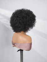 Perruque Bob Bouclée Couleur Naturelle, Faite à la Machine, Prête à Porter, Cheveux Remy avec Frange, Pré-stylisée, Sans Colle, Densité 180%, Facile à Porter