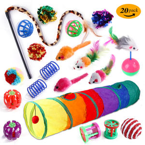 Nuevo Juguete Ecológico de Plástico para Gatos: Túnel Arcoíris Transfronterizo con Ratón de Peluche, Campana y Bola, y Juego de Resortes Divertidos para Gatos - Product Image 5