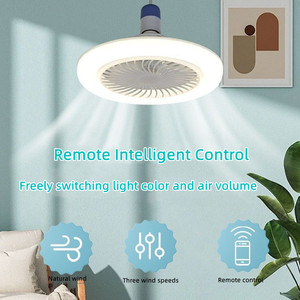 Lampe de ventilateur de plafond LED E27 à vis Intelligent Télécommande Silencieuse Lampe de ventilateur de plafond pour le salon et la chambre à coucher - Product Image 3
