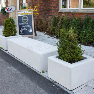 Nuevos Materiales de Construcción de Piedra, Banco de Hormigón Gris para Exteriores, Silla Larga Hueca para Parques, Plazas y Atracciones - Product Image 4