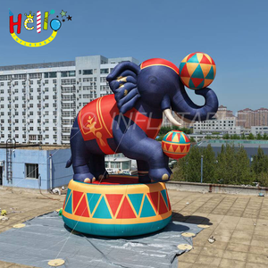 Elefante Inflable Gigante Estilo Circo con Bolas de Colores para Decoración de Eventos y Festivales - Product Image 1