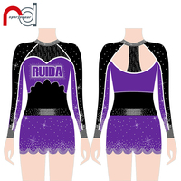 Mode En Gros Cheerleading Uniforme Sublimation Impression Vêtements De Danse Justaucorps pour Adultes Femmes JUPE