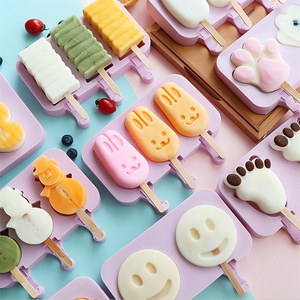 Molde de silicona de grado alimenticio con diseños de muñeco de nieve de dibujos animados, elipse y conejo, ecológico, reutilizable, apto para lavavajillas, para helado y paletas DIY - Product Image 5