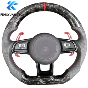 Volant personnalisé en fibre de carbone Forgiato avec palettes de changement de vitesse LED pour <span class=keywords><strong>Volkswagen</strong></span> VW Golf <span class=keywords><strong>5</strong></span> 6 7 6R MK6 MK7 <span class=keywords><strong>GTI</strong></span> <span class=keywords><strong>Polo</strong></span> Passat CC - Product Image 1