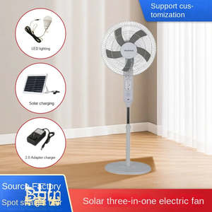 Ventilador Solar de 16 Pulgadas y 20W con Luz, Control Remoto y Carga por Panel Solar, Color Blanco - Product Image 5