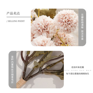 Bouquet de fleurs artificielles Plain Realm, fleurs en soie rose pour mariage et décoration intérieure - Product Image 4