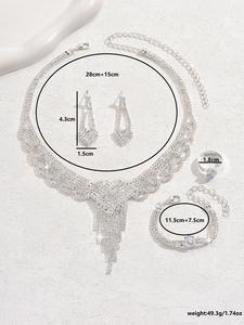 5-Piece Romantic Alloy Zircon Tassel Women's Bridal Jewelry <b>Set</b> with Banquet Style Design - Product Image 5