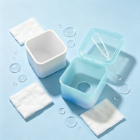 Contenant en gros pour tampons de toner 150ml 300ml, pot carré en plastique dépoli avec couvercle à charnière pour le stockage et l'emballage de tampons de toner et lingettes humides