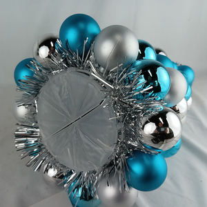 Senma sine 40cm Weihnachts feier Festival Dekoration Blau Silber Kugeln Tischplatte Bruchs icherer Kunststoff Weihnachts ball Kegel Baum - Product Image 4