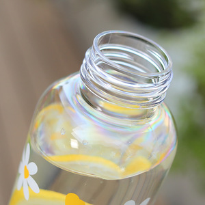 Bouteille d'eau sport en plastique transparente avec marqueur de temps, anti-fuite, pour jus et lait, portable, pour enfants, école et sport - Product Image 3