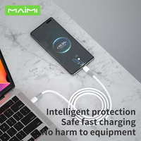 Câble de charge rapide Maimi 3A en silicone 1m 65w USB-C pour téléphone mobile Android, câble de données Type C vers Type C