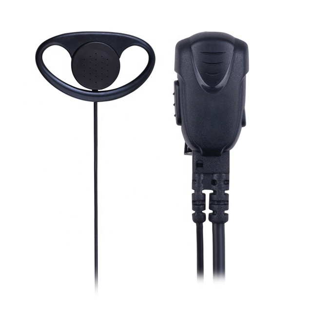 Single Side Flexible D Shape Earhook Headphone Tour Guide Walkie Talkie Headset Lapel PTT IPX-4 Waterproof Loud Clear Voice