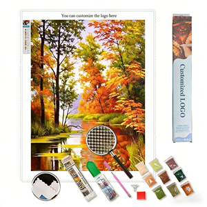 <span class=keywords><strong>Quadri</strong></span> e decorazioni murali a buon prezzo: Kit pittura diamante 5D Huacan - Paesaggio notturno con <span class=keywords><strong>luna</strong></span> e lago - Mosaico completo moderno - Ingrosso - Product Image 1