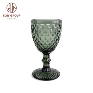 Calici da Vino Vintage in Cristallo Colorato Ambrato con Stelo Spesso, 300ml, Lussuosi, OEM, per Matrimoni, Banchetti e Hotel - Product Image 6