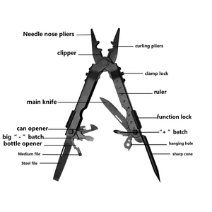 Pince multifonction pliable portable EDC tout acier grande taille pour la défense personnelle en extérieur et le camping - Product Image 3