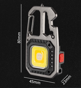 Multifunctional COB LED Work <b>Light</b> 1000LM Rechargeable Keychain Flashlight with Carabiner Bottle Opener Safety Hammer - Product Image 2