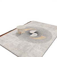 Tapis en laine shaggy antidérapant 3D à poils coupés, style nordique, design simple et luxueux à motifs, fabriqué à la machine pour salon, camping et maison