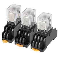 Relais intermédiaire miniature WZOODQ HH54P avec indicateur LED, bobine AC 220V DC 24V 12V, faible consommation, 30A 25A, 1NC, 14P, type à broches en cuivre