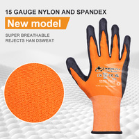 Guantes de Trabajo de Seguridad XINGYU de Uso General, Calibre 15, Nailon y Spandex, Tejido Sin Costuras, Guantes de Nailon Negros con Agarre de Nitrilo Microespumado