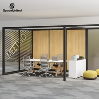 SpaceUnited Modern Style Furniture Transparent Glass and Aluminum Office Partitions