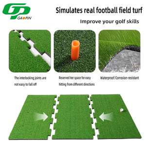 Tapis <span class=keywords><strong>de</strong></span> pratique <span class=keywords><strong>de</strong></span> golf GP Mat, 3 sections, robuste, <span class=keywords><strong>de</strong></span> qualité supérieure, en herbe, antidérapant, installation rapide pour la maison, le jardin, le simulateur - Product Image 3