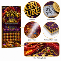 Service OEM, conception gratuite, logo personnalisé, thème dragon, motifs d'impression anti-contrefaçon, billets de loterie porte-bonheur en carton gagnant