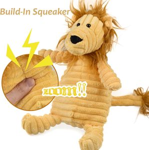 Sustainable Animal Shaped Squeaky Dog <b>Toys</b> Durable Chewing Corduroy Plush for Big Dogs Pet Squeak Play Feature - Product Image 3