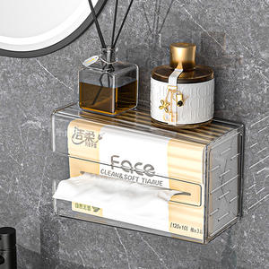 Wall-Mounted Tissue Box Punch-Free Plastic Paper Box for Bathroom Toilet Waterproof Design - Product Image 4