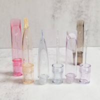 Tube de brillant à lèvres transparent coloré vide, contenant en plastique pour gloss, emballage cosmétique en PETG pour huile à lèvres avec bouchon à vis
