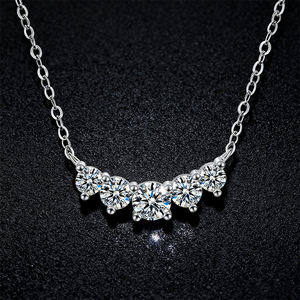 Collar de Moissanita, Plata de Ley 925, Collar con Colgante de Moissanita con Certificado Gra - Product Image 5