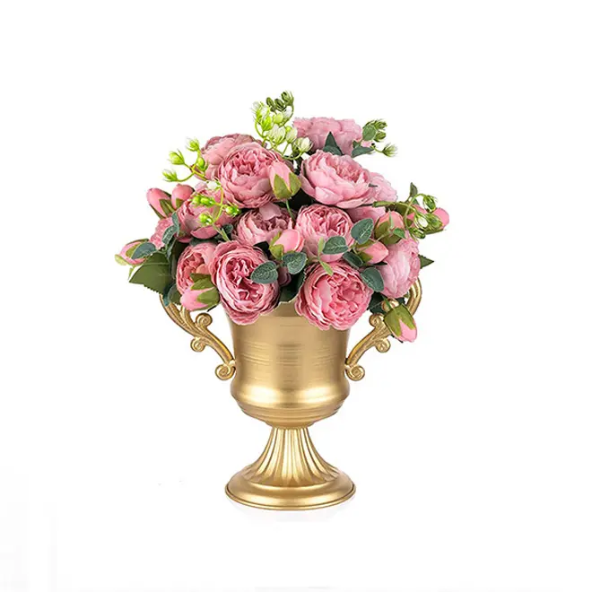 Горячая распродажа, высокая ваза для труб, держатель для цветов, трофей, металлическая ваза для цветов, урна, цветочный горшок, плантатор, металлический винтажный Декор