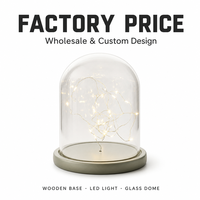 Base en bois gris avec éclairage LED pour dôme en verre, support de fleurs préservées, présentoir pour la maison, directement de l'usine