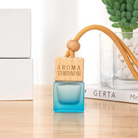 Diffuseur de parfum pour voiture en verre miniature personnalisé de 8 ml, flacon suspendu carré, évaporation naturelle sans électricité