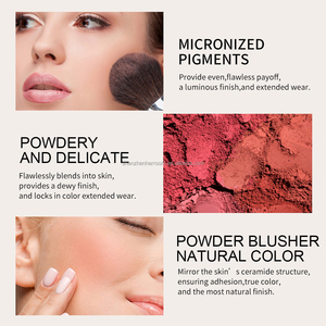 6 màu sắc sắc tố cao Blusher mịn má màu dập nổi thiết kế Rouge đa năng Blush khuôn mặt bóng mắt <span class=keywords><strong>Shadow</strong></span> Blush Palette - Product Image 4