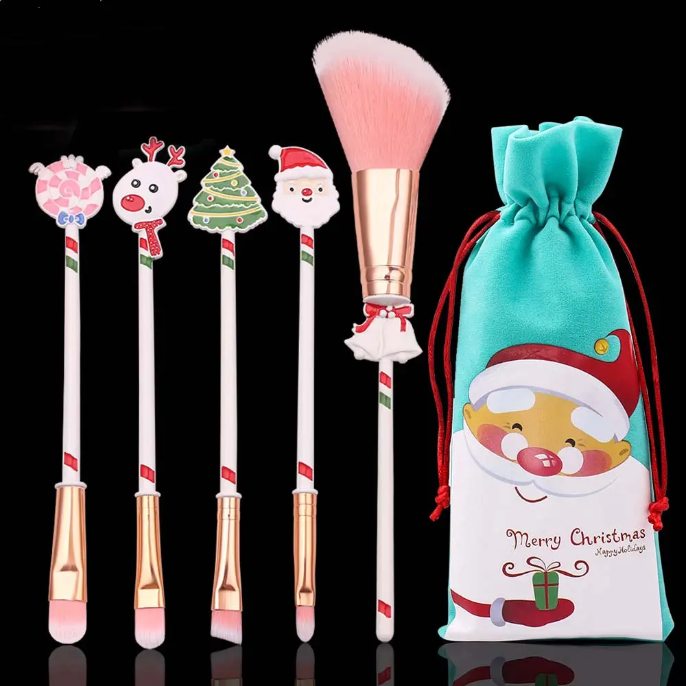 Charms for Jewelry Make up Brush Cute Christmas makeup brushes set