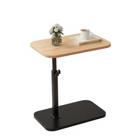 Table basse moderne en bois et fer réglable avec structure robuste, montage facile, mobilier de salon
