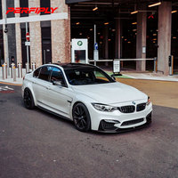Kit carrosserie en fibre de carbone Perfiply, style MP, noir poli, comprenant lèvre avant, diffuseur arrière, grille, spoiler et pare-chocs pour F80 M3 F82