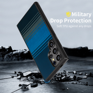 เคสโทรศัพท์หรูหราทำจากคาร์บอนไฟเบอร์แท้รุ่นใหม่สำหรับ Samsung S24 <span class=keywords><strong>S23</strong></span> <span class=keywords><strong>Ultra</strong></span> ผลิตจากอะรามิดเคฟลาร์ ดีไซน์บางเบาพิเศษพร้อมแม่เหล็ก - Product Image 3