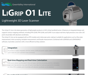 Sistema de Mapeo Móvil GreenValley LiGrip O1 Lite, Láser 3D Ligero con Salida en Tiempo Real y RTK para Topografía - Product Image 1