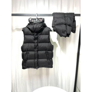 Gilet matelassé à capuche noir pour homme, sans manches, épais, imperméable, décontracté, 90 % duvet, longueur standard - Product Image 5