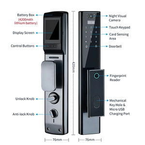 Tuya intelligent étanche en aluminium Sécurité Bluetooth Connectivité Empreinte digitale Mot de passe WiFi Serrure intelligente - Product Image 5