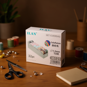 Cordoncino in poliestere Ilan a coda di topo 1,5 mm 15 m Set da 32 pezzi per lavori artigianali - Product Image 2