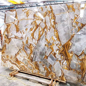 럭셔리 골드 대리석 석판 베르사유 벽 바닥 타일 용 황금 정맥 퓨전 대리석 - Product Image 2