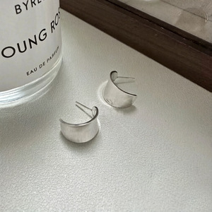 S925 Sterling Silver Wide <b>Cuff</b> <b>Earrings</b> Geometric Design Minimalist Everyday Wear - Product Image 3