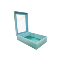 Boîtes cadeaux en carton à couvercle à charnière pour crème cosmétique contour des yeux recyclable personnalisée avec fenêtre transparente