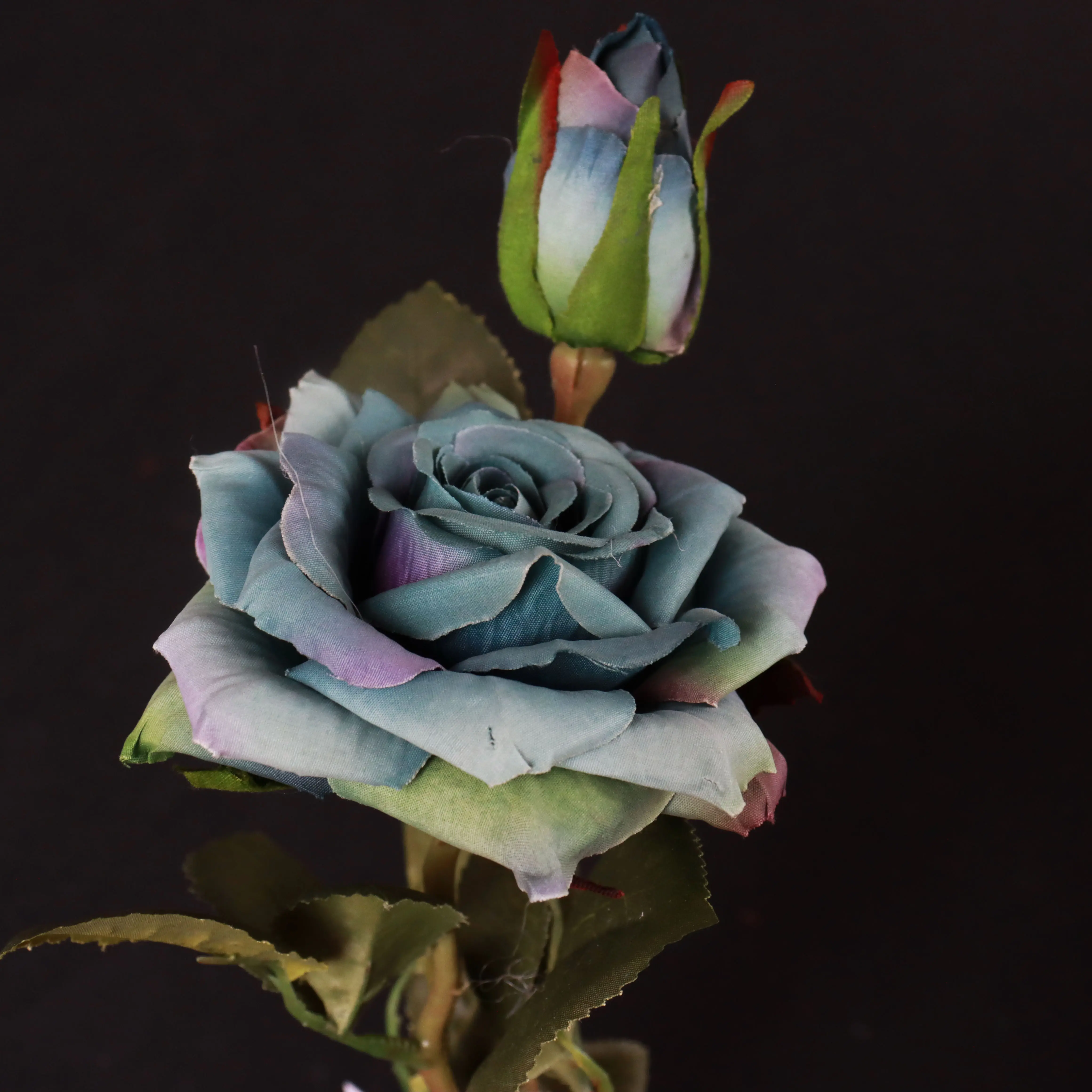 N021 2021 뜨거운 판매 인공 장미 웨딩 장식 인공 꽃 레드 블루 화이트 가짜 장미 장식 꽃