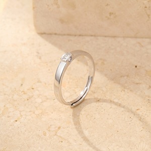 패션 크리스탈 CZ 스톤 웨딩 약혼 반지 커플용 925 스털링 실버 반지 여성용 남성용 - Product Image 5