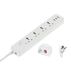 Usb Multifunctionele Jack Europese Standaard Stekker Overbelasting Bescherming Eu Opladen Plug Converter